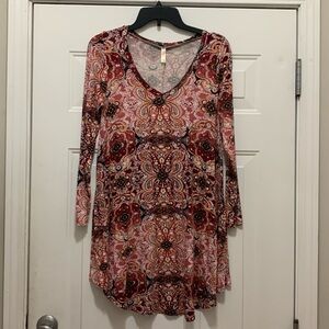 3/$15 Popana size medium pink paisley long sleeve dress